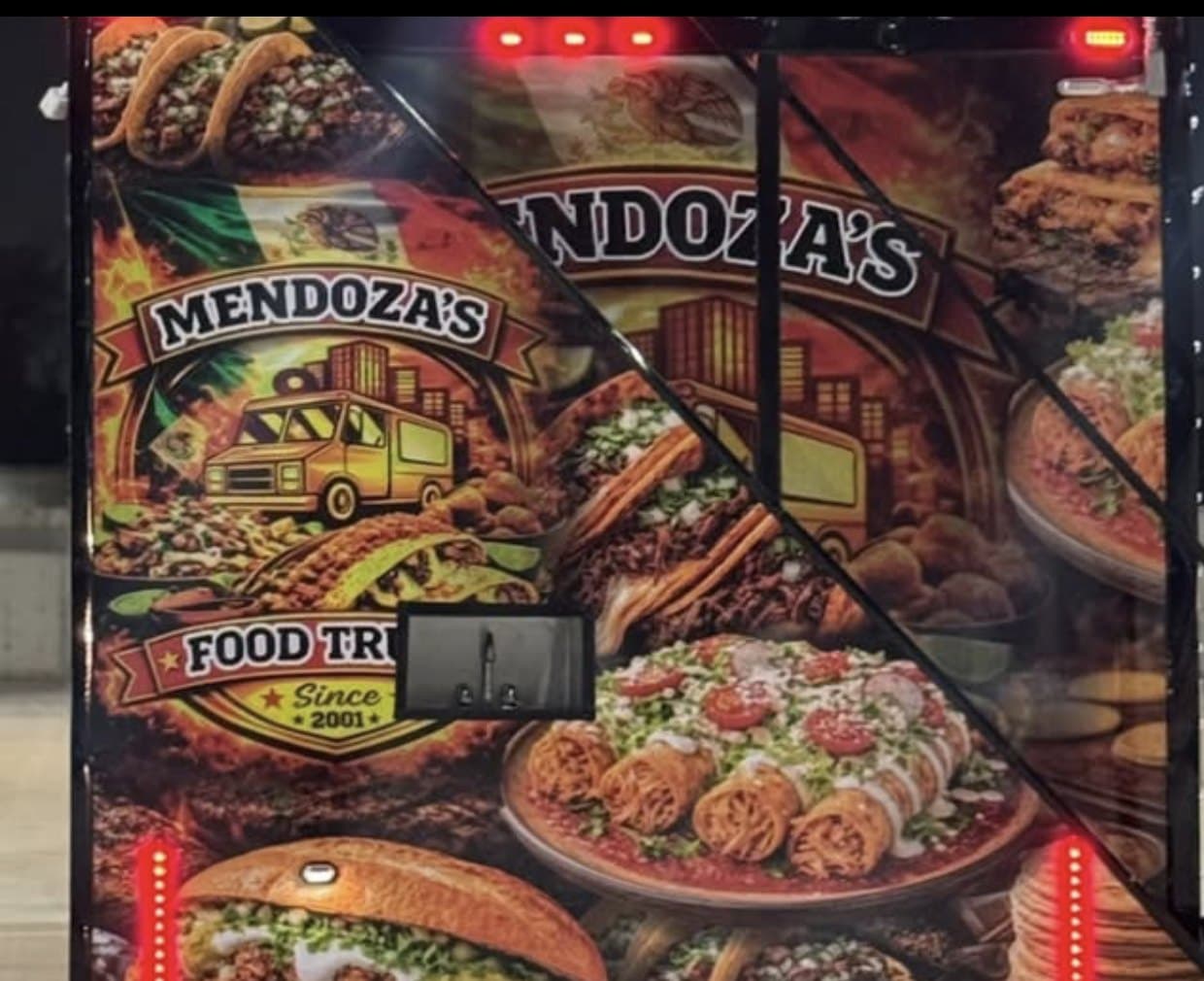 Close-up of the Mendoza's wrap graphics